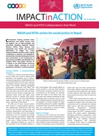 cover page of Impact in action No. 6, with a colorfull picture of Nepalese women meeting