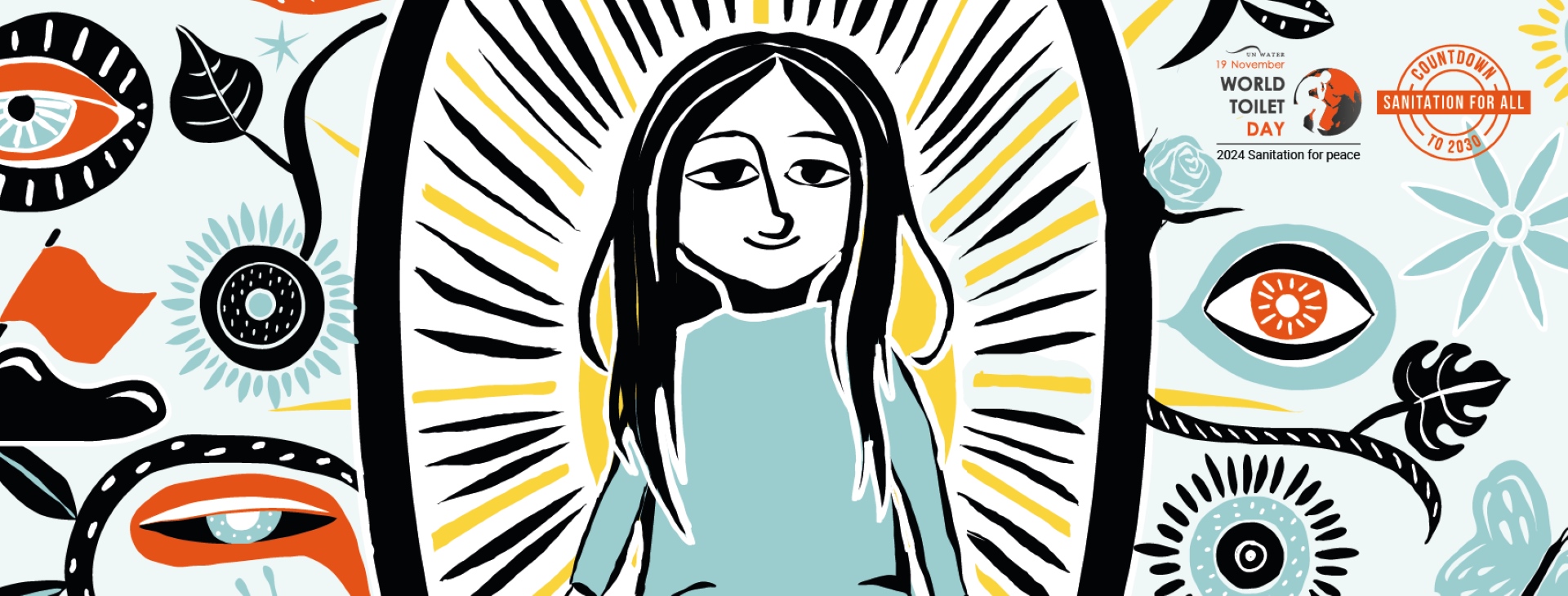 Illustrated banner for the World Toillet Day's Campaign