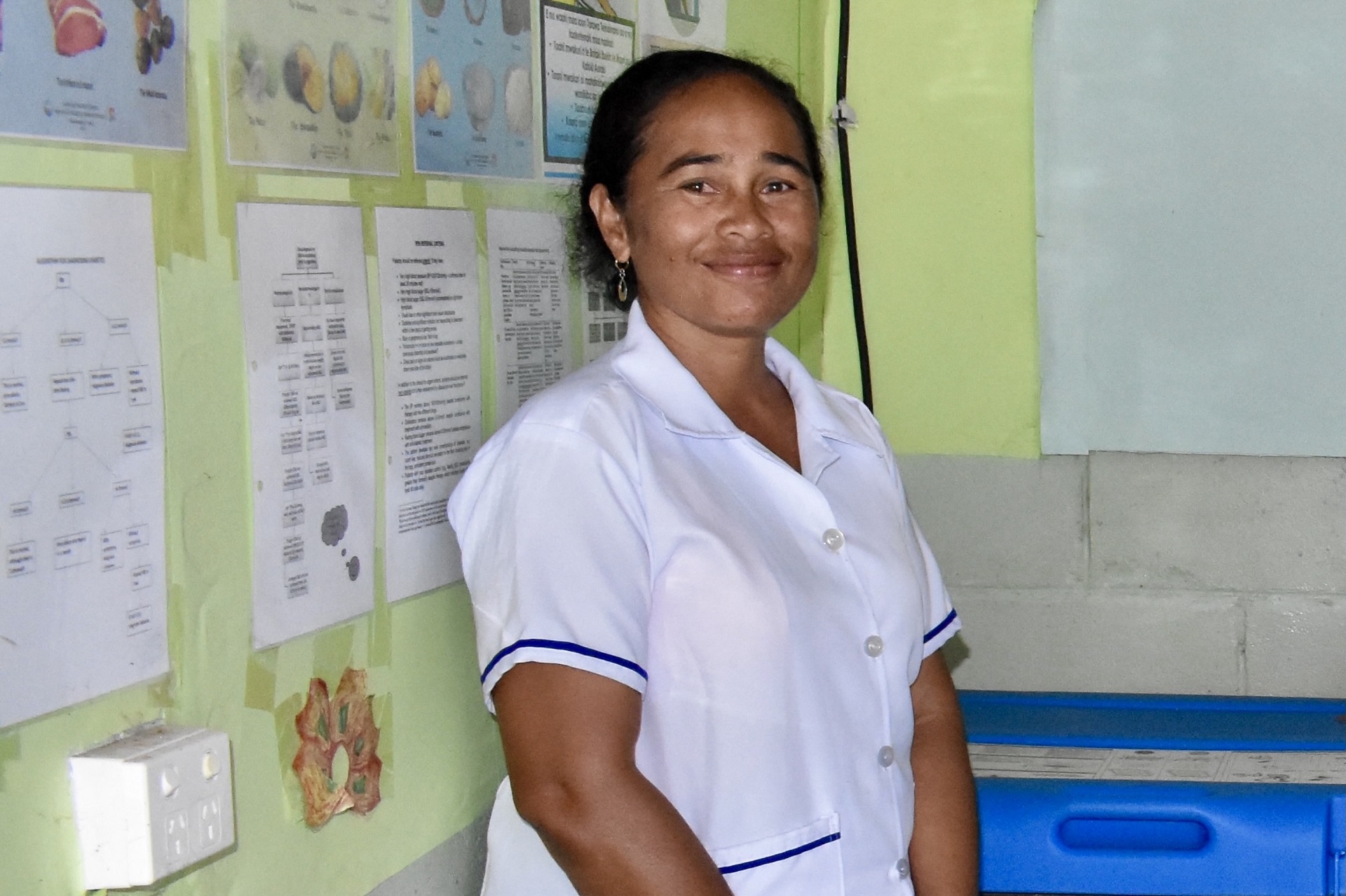 Motufia Ariniiti, medical assistant at Rawannawi Health Center in Kiribati