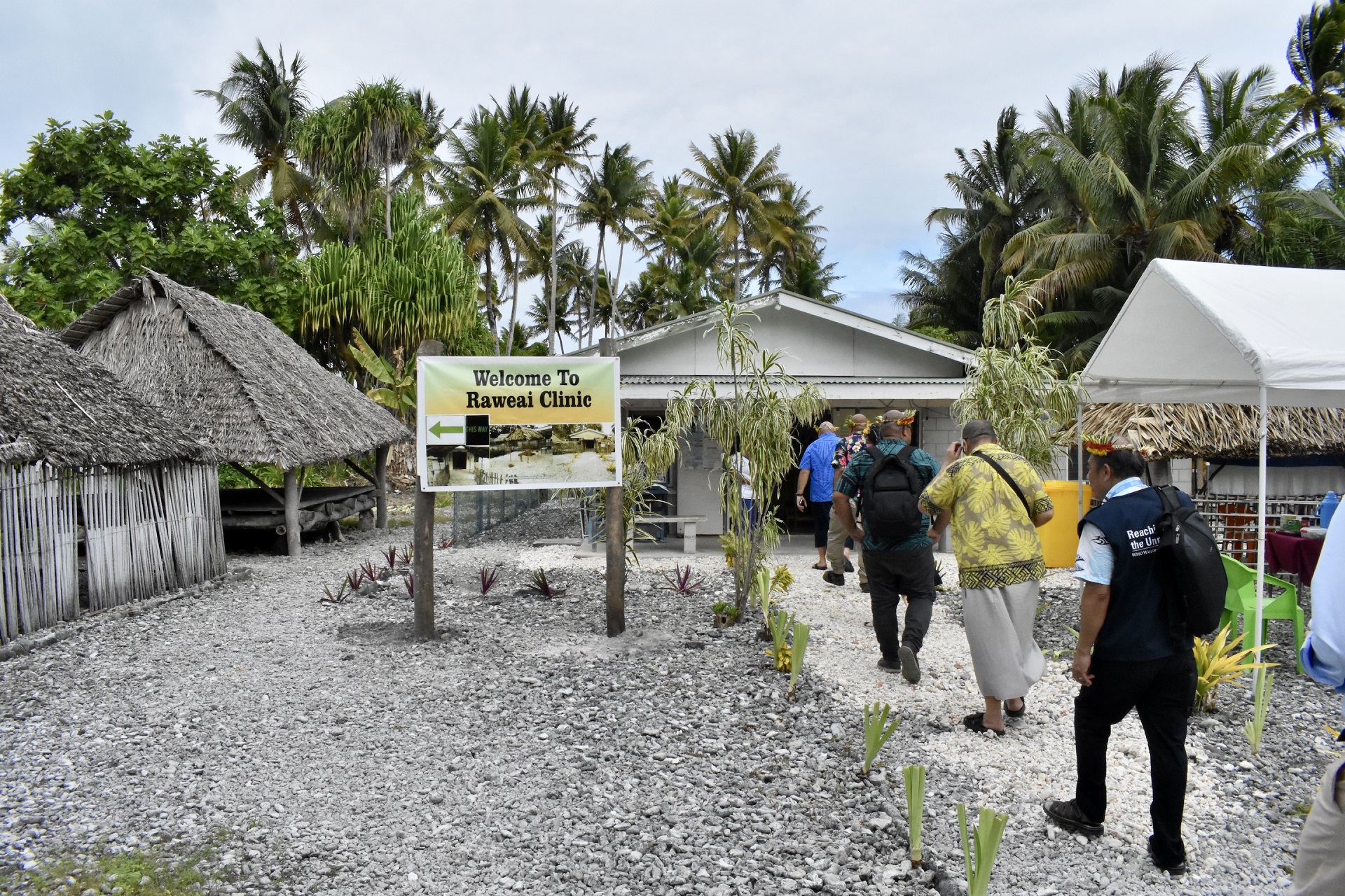 People entering a health centre