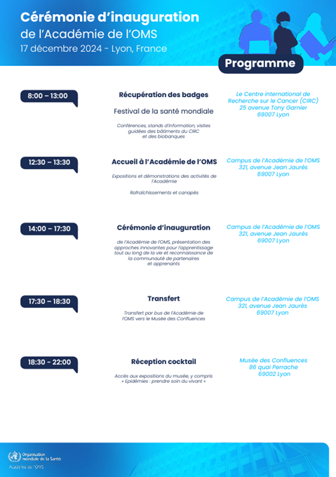 Programme de la cérémonie d'ouverture de l'Académie de l'OMS