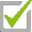 A square with a green check mark in it.