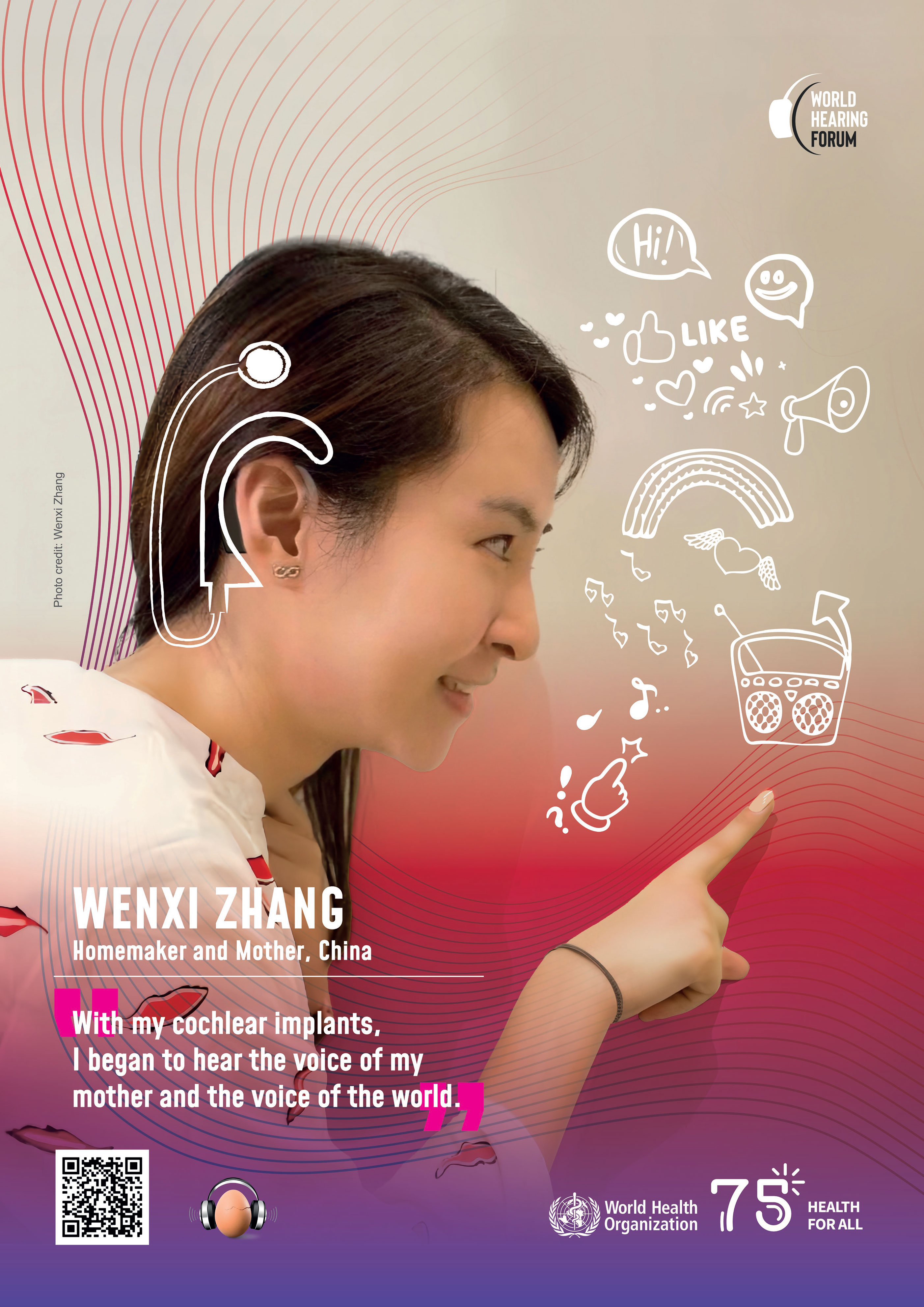 Wenxi Zhang, homemaker and mother with cochlear implants