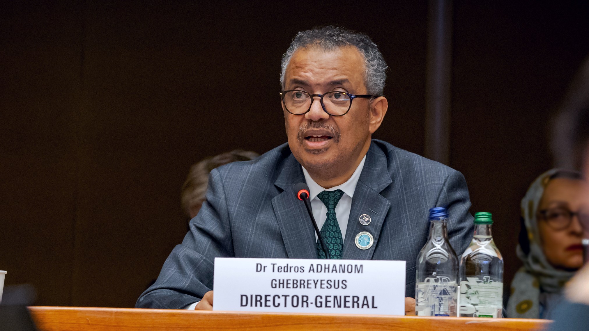DG speech WHA76 Roundtable WHO Director-General Dr Tedros Adhanom Ghebreyesus giving his remarks at an event.