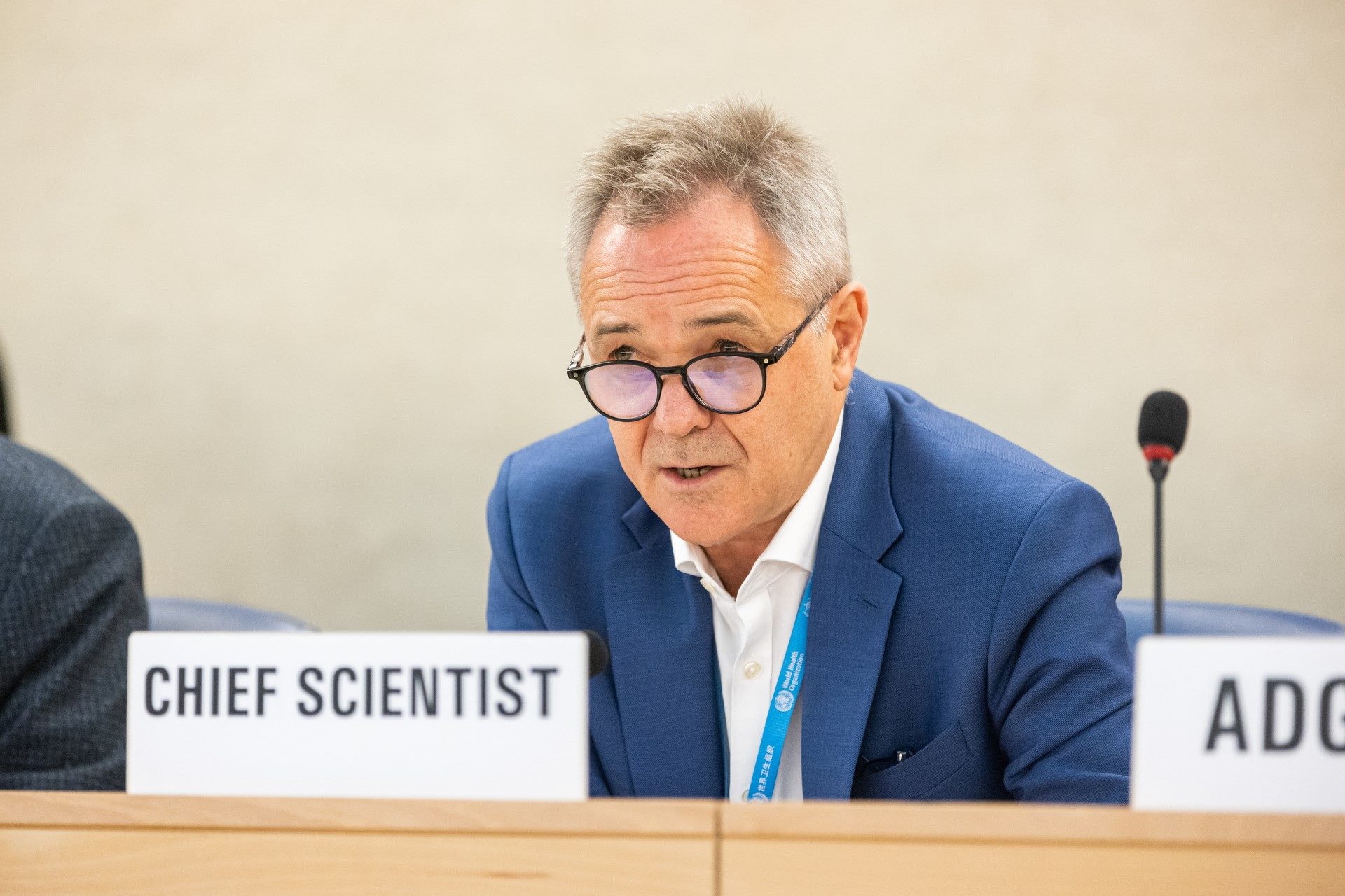 Dr Jeremy Farrar Seventy-sixth WHA Committee A 29052023 Dr Jeremy Farrar speaking at an event.
