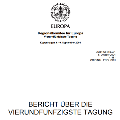 Bericht über die vierundfünfzigste Tagung des Regionalkomitees für Europa