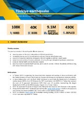 Türkiye earthquake: external situation report no.1: 13–19 February 2023