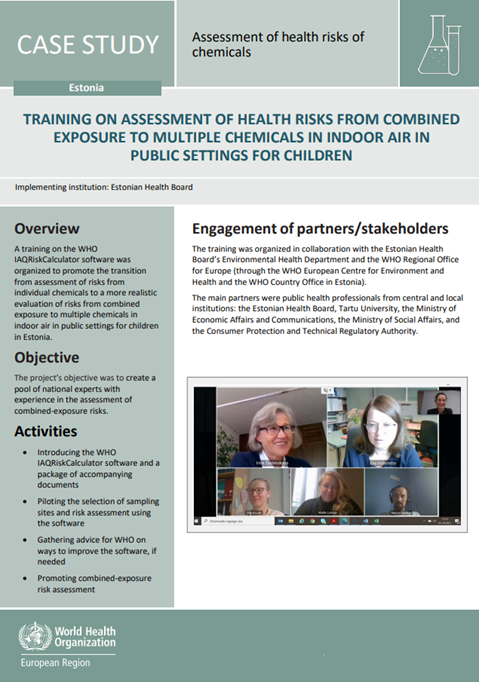Case study Estonia: assessment of health risks of chemicals