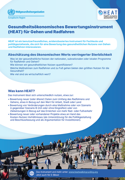 Gesundheitsökonomisches Bewertungsinstrument (HEAT) für Gehen und Radfahren