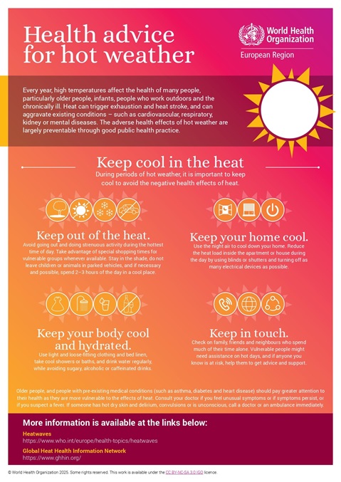 Health advice for hot weather