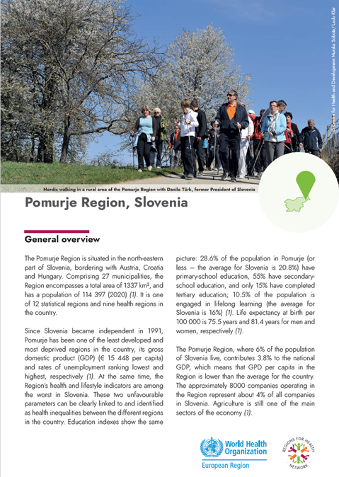 Regions for Health Network: Region profiles 2022 - Pomurje Region, Slovenia