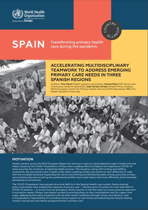 Spain: Accelerating multidisciplinary teamwork to address emerging primary care needs in three Spanish regions (2021)