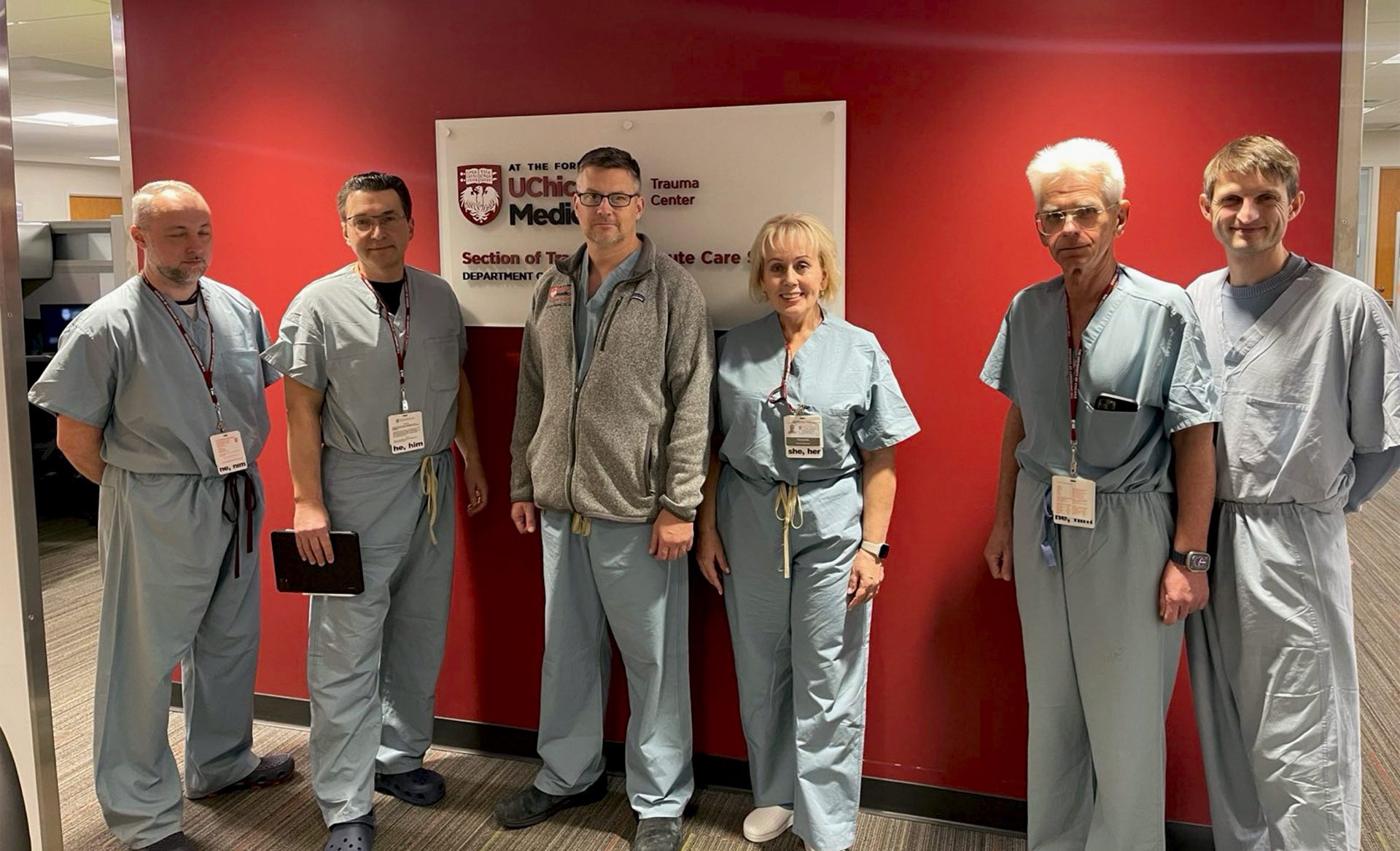 University of Chicago hosted Ukrainian trauma surgery experts for a clinical observership